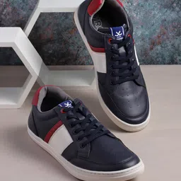 WROGN Men Perforations Regular Sneakers With Colourblocked Detail-58