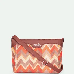 ZOUK Tidal Wave Harmony Chevron Printed Structured Sling Bag image 2