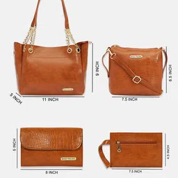 Bagsy Malone Set Of 4 Textured Structured Handbags & Wallets image 3