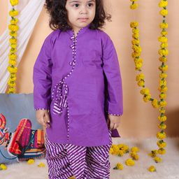 BownBee Boys Mandarin Collar Angrakha Pure Cotton Kurta with Dhoti Pants-14