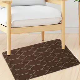 Home Centre Brown Printed Tufted Dhurrie-93