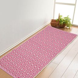 Saral Home Red & Beige Geometric Patterned Multi-Use Dhurrie-35