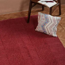 Fabindia Red Woven Design Mehulika Rectangular Dhurrie-image-1