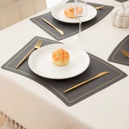 HOKIPO Black 4 Pieces Waterproof & Heat Resistant Table Placemats image 4