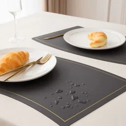 HOKIPO Black 4 Pieces Waterproof & Heat Resistant Table Placemats image 5