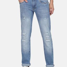 Flying Machine Men Slim Fit Lightly Distressed Heavy Fade Cotton Jeans-picture-35