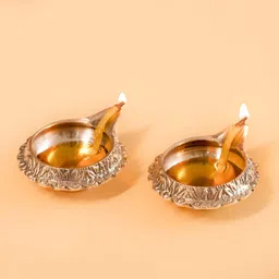 DecorTwist GoldToned 2 Pieces Small Kuber Diyas-image-52