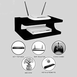 kesha woodkraft Set Top | Tv Stand Setup Box Stand Wall Mount for Home Wall Shelf for Holding Speakers WiFi Router Game Console Remote Streaming Device (Brown) image 5
