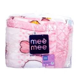 MeeMee Pink & Brown Cartoon Characters Mild Winter 400 GSM Double Bed Blanket-image-10