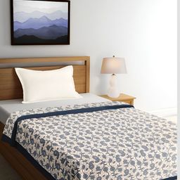 ELAN DREAMS Blue & Grey Ethnic Motifs Cotton AC Room 110 GSM Double Bed Dohar-image-81