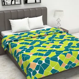 Divine Casa Green & Orange Geometric AC Room 110 GSM Double Bed Dohar-image-48