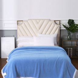 URBAN DREAM Blue Striped AC Room 210 GSM Double Bed Blanket-image-27