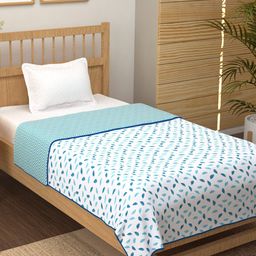 Story@home Blue & White Floral AC Room 150 GSM Reversible Single Bed Dohar-image-67
