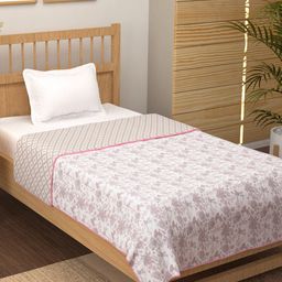 Story@home Pink & White Floral AC Room 150 GSM Reversible Single Bed Dohar-image-70