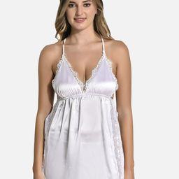 StyFun Satin Shoulder Straps Babydoll Lingerie Set-image-23