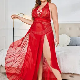 Krelin Women Halter Neck Net Baby Doll-image-52