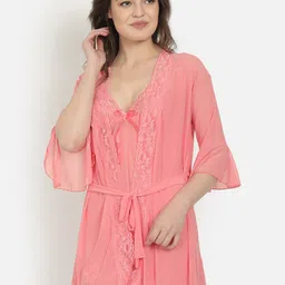 Ms Lingies Peach-Coloured Modal Baby Doll with Asymmetric-image-15