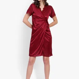 BRACHY Shoulder Straps Satin Nightdress With Robe-image-6