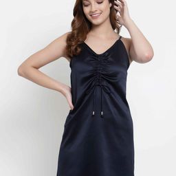 NEUDIS Shoulder Straps Satin Ruched Sheath Baby Doll-image-69