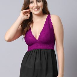 Shararat Self Design V-Neck Baby Doll-image-86