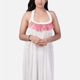 Klamotten White & Pink Halter Neck Baby Doll-image-68