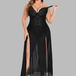 FIMBUL Self Design Shoulder Strap Net Baby Doll image 3