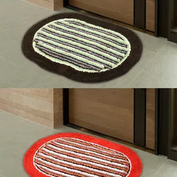 Kuber Industries Pack Of 2 Printed Cotton Anti-Skid Doormat-18