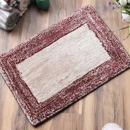 Gallery99 Maroon & Cream-Colored Solid Microfibre Anti-Skid Doormat-13