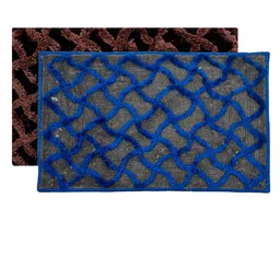 Kuber Industries Set Of 2 Blue & Brown Textured Velvet Anti-Skid Doormat-51