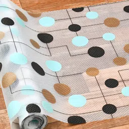 Yellow Weaves Transparent Black Printed Water Resistant Shelf Liner Organiser-22