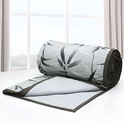 Aurave riva Grey & Green Floral AC Room Cotton 150 GSM Double Bed Dohar-image-56