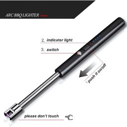 Drumstone 𝟏𝟓 𝐘𝐞𝐚𝐫𝐬 𝐖𝐚𝐫𝐫𝐚𝐧𝐭𝐲 Portable Plasma Arc Lighter – Rechargeable, Windproof, Type-C Charging, LED Power Display, Safe and User-Friendly for Candles, BBQs, and Outdoor Use. image 2