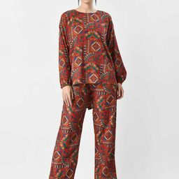 BAESD Ethnic Motifs Printed Round Neck Cord Set-picture-26