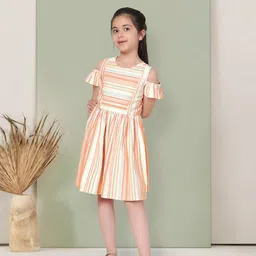 BAESD Striped Fit & Flare Dress-image-60