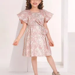 Peppermint Floral Flutter Sleeve Fit and Flare Dress-image-46