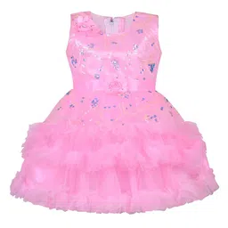 Wish Karo Girls Print Net Fit & Flare Dress-image-23