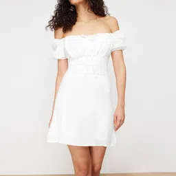 Trendyol Off-Shoulder Fit & Flare Dress-image-96