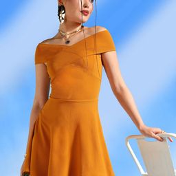 Veni Vidi Vici Women Off-Shoulder Fit & Flare Dress-image-34