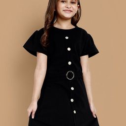 Lazy Shark Girls Flared SleevesA-Line Dress-63
