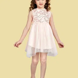 Lil Peacock Girls Net Fit & Flare Dress-16