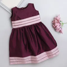 The Magic Wand Girls Round Neck Bow Fit & Flare Dress-image-29