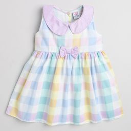 mama & bebe Infant Checked Peter Pan Collar Fit & Flare Dress-image-67