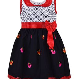 Wish Karo Girls Floral Printed Peter Pan Collar Fit & Flare Cotton Dress-image-67