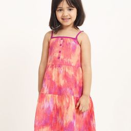 Campana Girls Abstract Printed A-line Dress-image-30