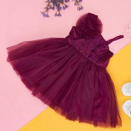 Pantaloons Baby Infants Girls Self Design One Shoulder Fit & Flare Dress-42