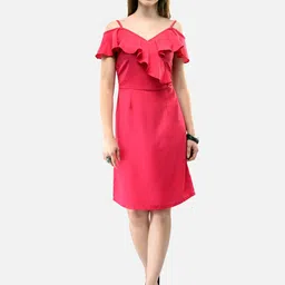 V&M Cold-Shoulder Fit & Flare Dress-image-6