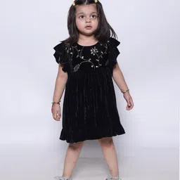 Picco Ricco Girls Embellished Velvet A-Line Dress-45