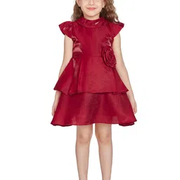 Peppermint Girls Round Neck Corsage Detail Fit & Flare Dress-31
