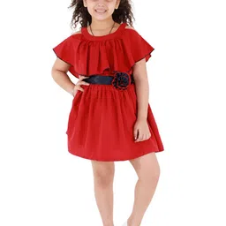 Kids Cave Flutter Sleeve Fit & Flare Dress-image-70