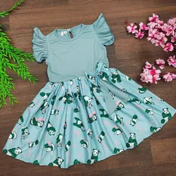 BAESD Floral Print Flutter Sleeve Fit & Flare Dress-2